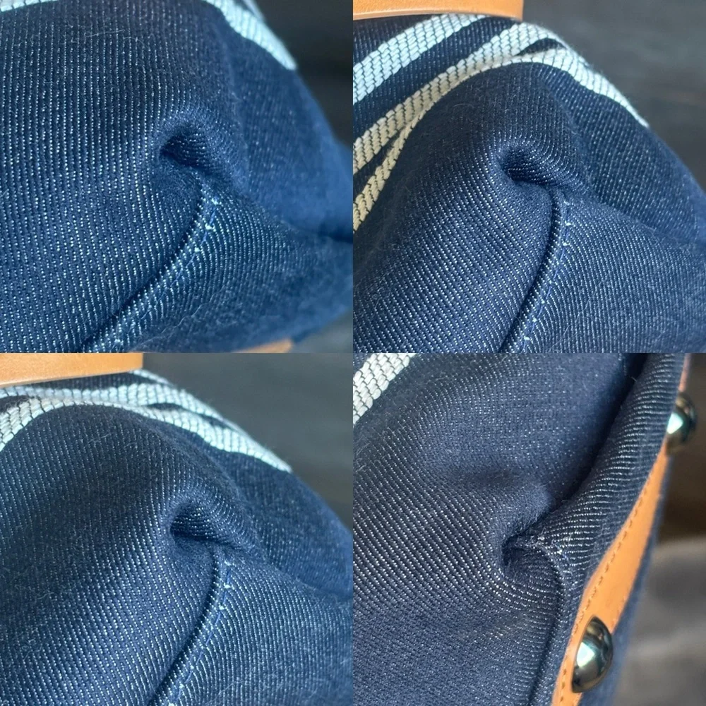 💙Chanel Blue Striped Large Denim Shopper Tote💙 - Picture 8 of 15
